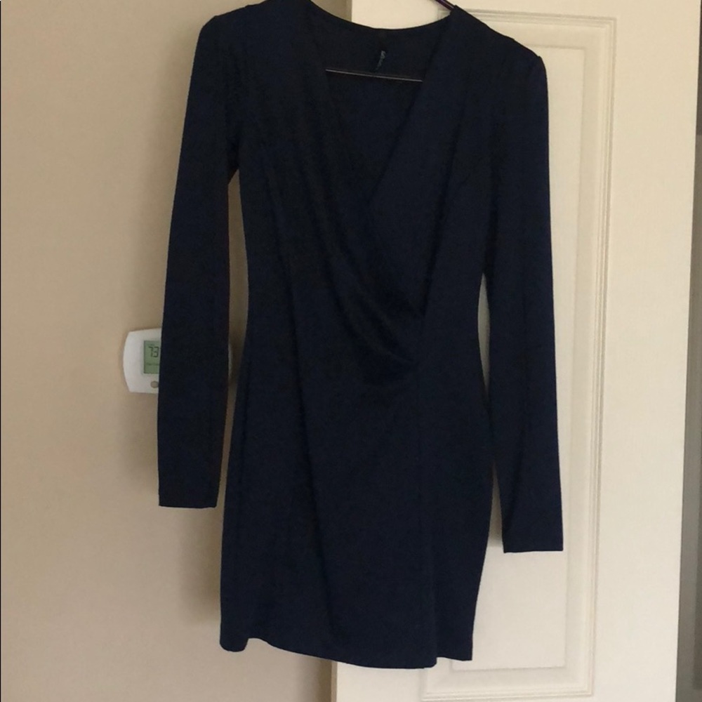 Lulus long sleeve navy bodycon mini dress - Picture 4 of 5